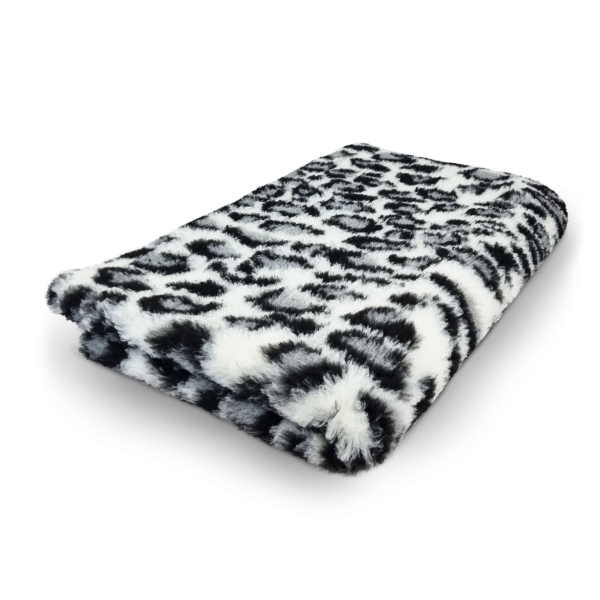 Katzendecke - Schondecke - Hypoallergen - Anti-Rutsch - 150x100 cm - Patchwork - leopard-grau