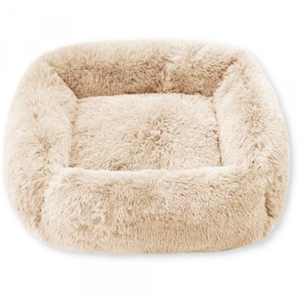 Flauschiges Katzenbett - Plüsch - 55x45 cm - Farbe creme